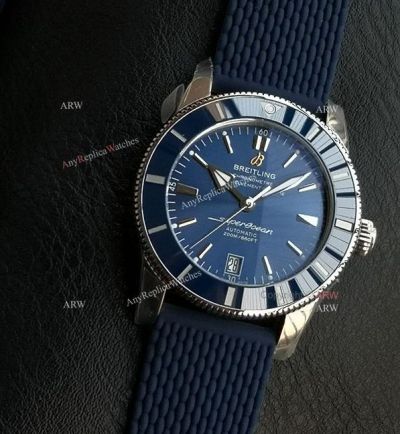 GF Breitling Superocean Heritage II 42mm 2824 Movement Blue Face Rubber Band Watch